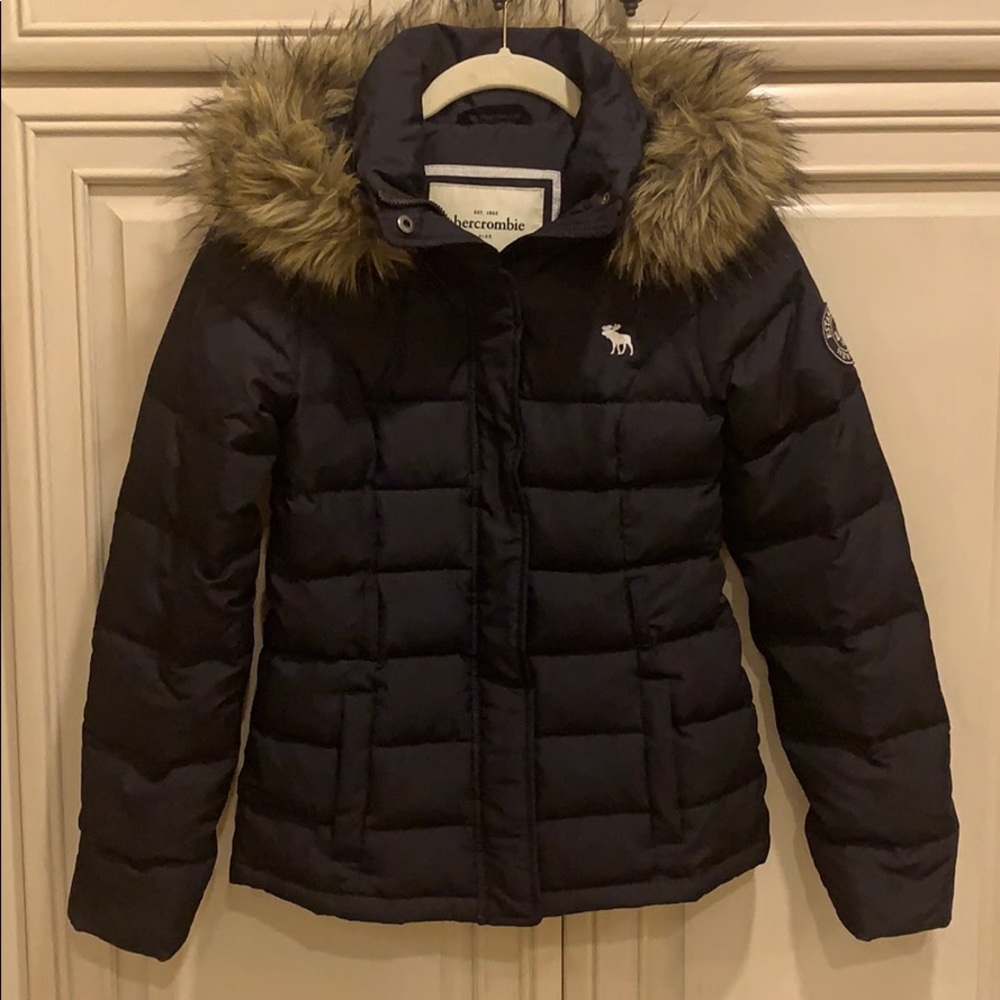 Abercrombie kids blue puffer jacket